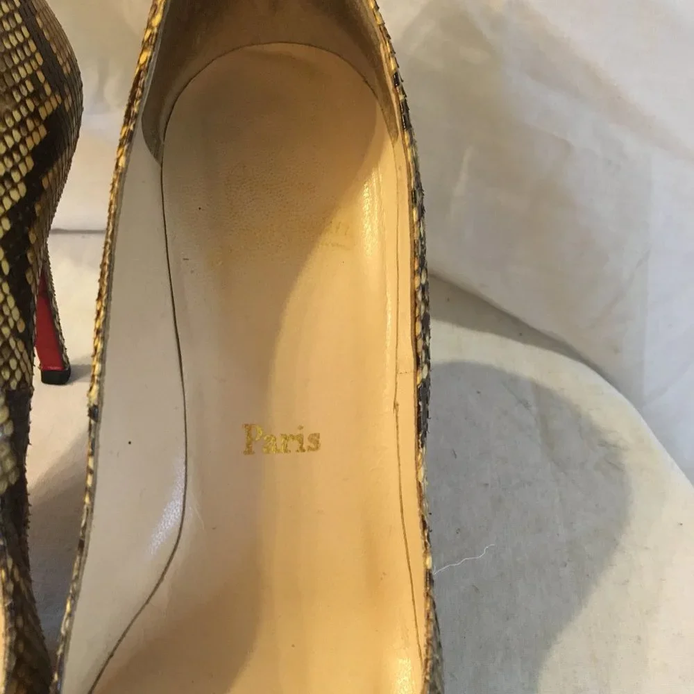 Christian Louboutin Round Toe Snakeskin Pumps - Picture 4 of 11